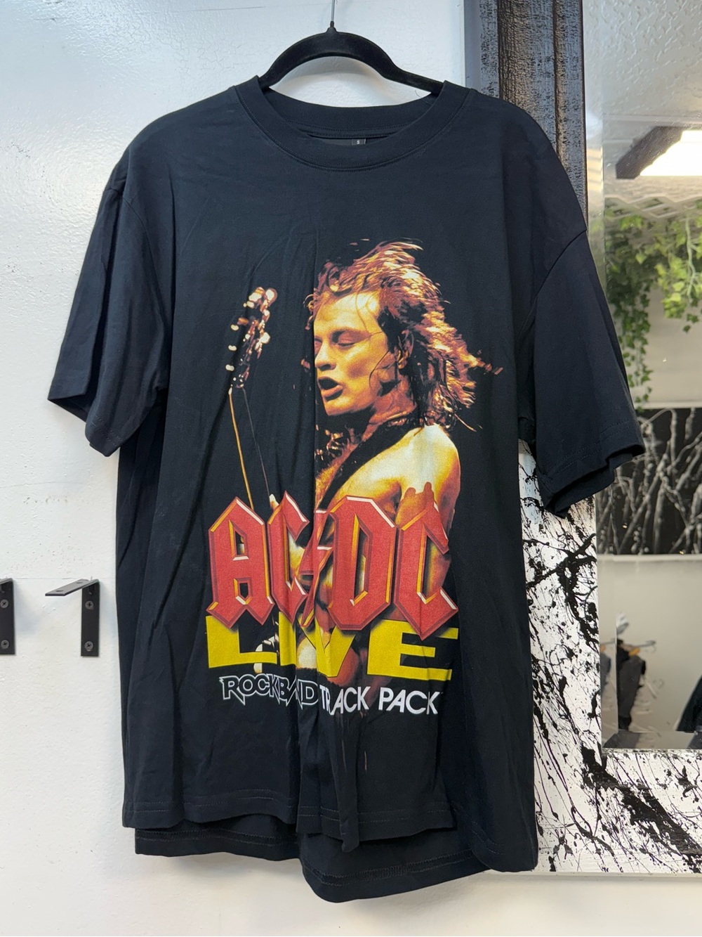 AC/DC Black Tee with Red and Yellow Band Logo - Picture 1 of 4